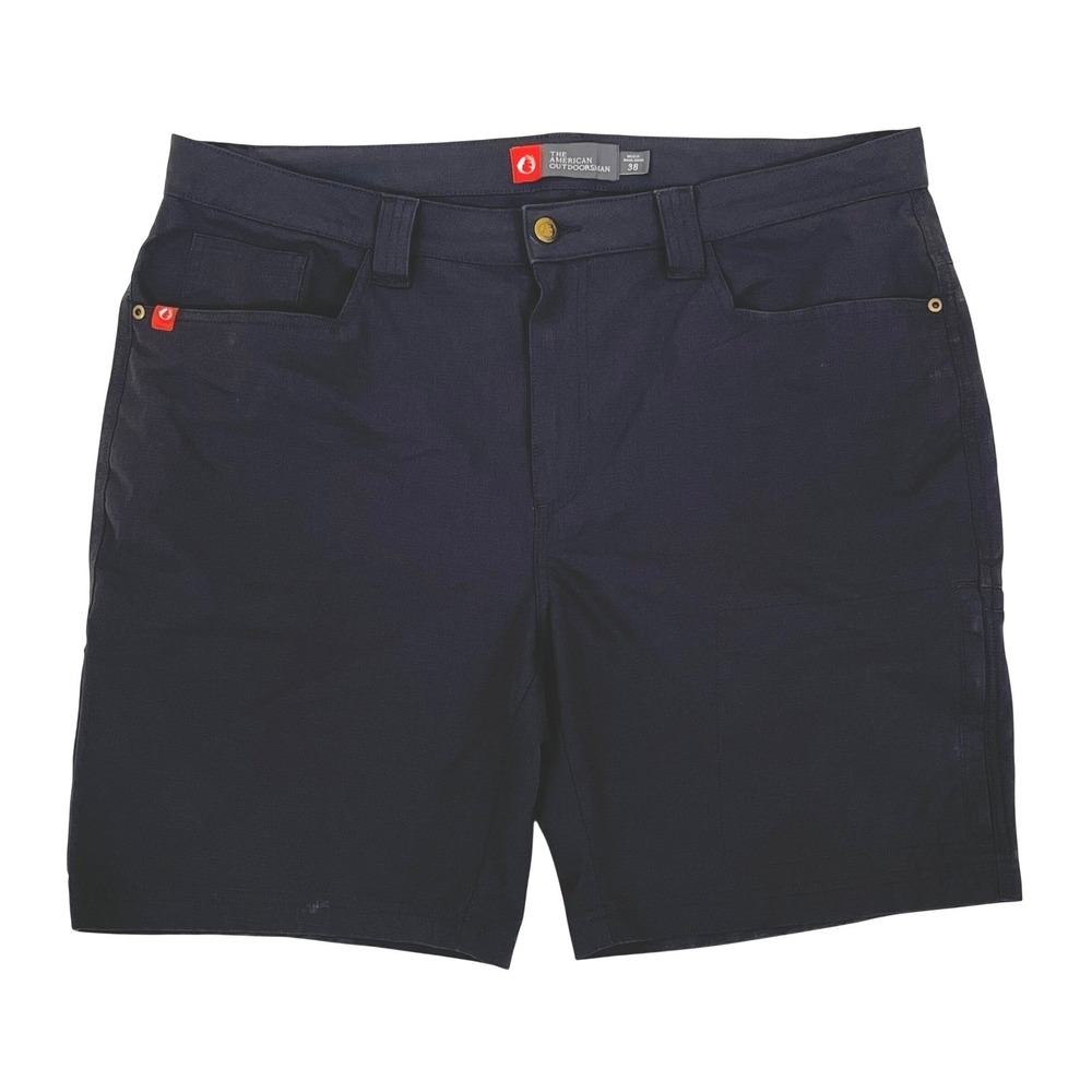 The American Outdoorsman Mens 9-Pocket Cargo Shorts 38 Black Quick Dry Utility